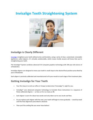 Invisalign Teeth Straightening System