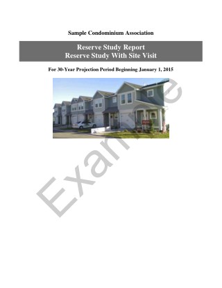 Sample Condominium Association Reserve Study Report