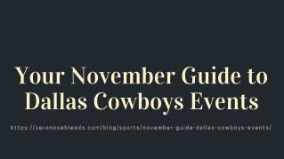 Your November Guide to Dallas Cowboys Events