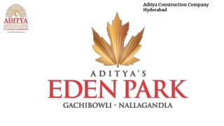 Aditya Eden Park in Nallagandla Gachibowli By Aditya Constructions