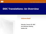 DDC Translations: An Overview
