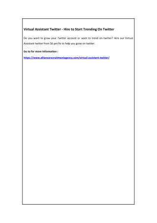 Virtual Assistant Twitter - Hire to Start Trending On Twitter