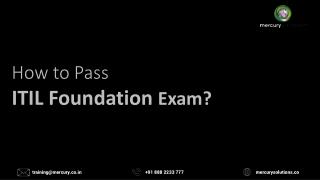 How to Pass Your ITIL Foundation Exam?