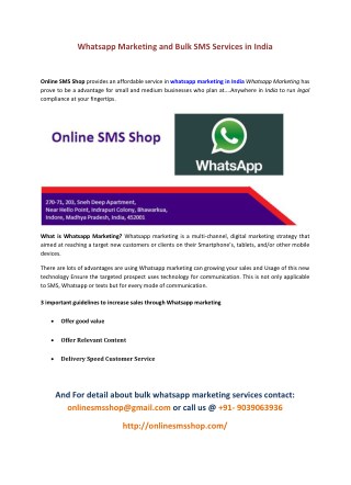 Whatsapp Marketin in India