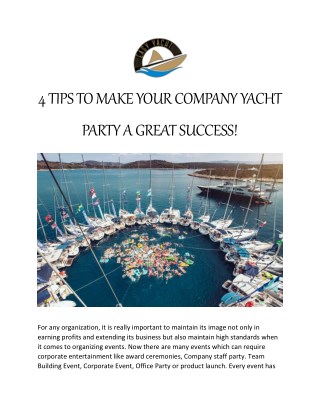 4 tips to make your company yacht party a great success