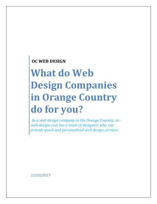 What do Web Design Companies in Orange Country do for you?