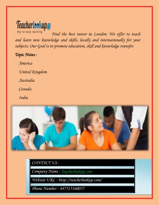 Find a GCSE Tutors at Teacherlookup.com