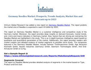 Germany Needles Market Prospects, Trends Analysis, Market Size and Forecasts up to 2023