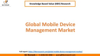 Global Mobile Device Management Market Size