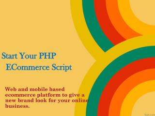 Start your Php ecommerce script