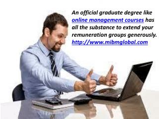 Online management courses in MIBM GLOBAL