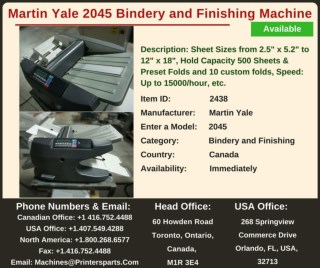 Buy Used Martin Yale 2045 Bindery and Finishing Machine