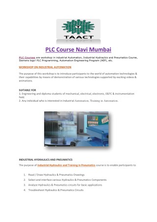 PLC Course Navi Mumbai