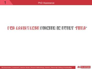 PhD Assistance Pioneer In every field