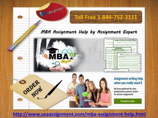 MBA Assignment Help by Assignment Expert 1-844-752-3111