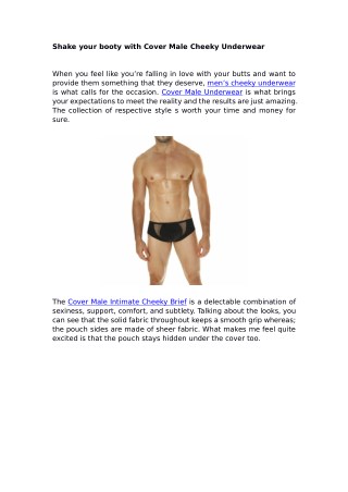 Shake your booty with Cover Male Cheeky Underwear