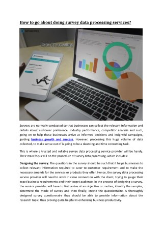 How to go about doing survey data processing services