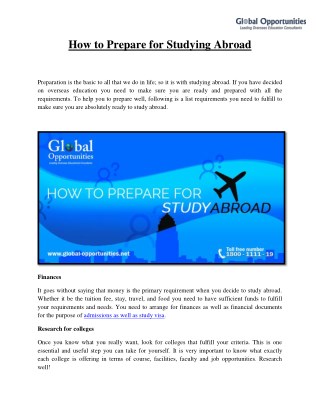 How to Prepare for Studying Abroad