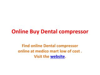 Online Buy dental air compressor at medicomart