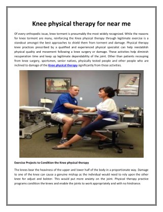 Knee physical therapy for near me