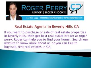 Real Estate Agents in Beverly Hills CA