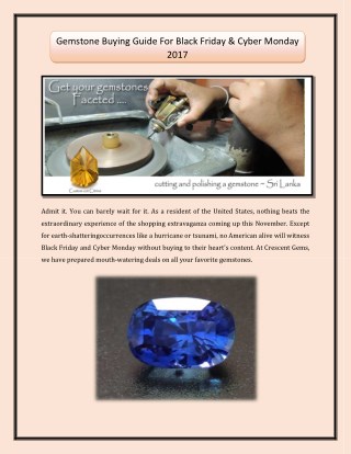 Gemstone Buying Guide For Black Friday & Cyber Monday 2017