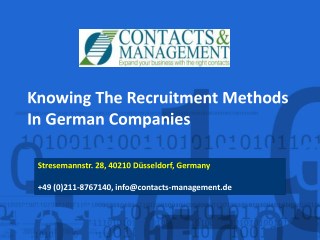 Knowing The Recruitment Methods In German Companies