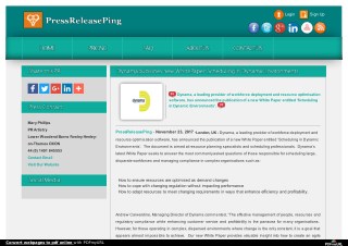 Dynama publishes new White Paper: Scheduling in Dynamic Environments