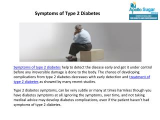 Symptoms of Type 2 Diabetes