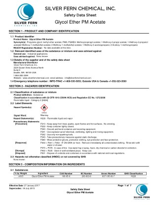 MSDS of Glycol Ether From Silver Fern Chemical