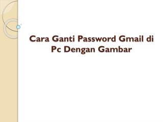 cara ganti password gmail