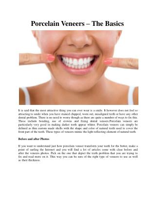 Porcelain veneers - The Basics