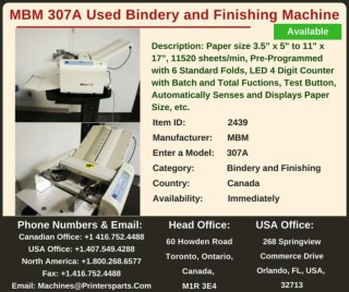 Buy Used MBM 307A Bindery and Finishing Machine