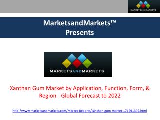 Xanthan Gum Market - Global Forecast to 2022