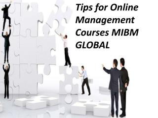 Tips for Online Management Courses MIBM GLOBAL