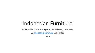 Indonesian Furniture Manufacturers
