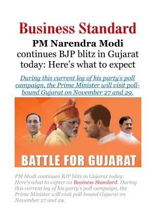 PM Modi continues BJP blitz in Gujarat today: Here's what to expect