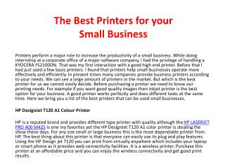 The Best Printers for your Small Business