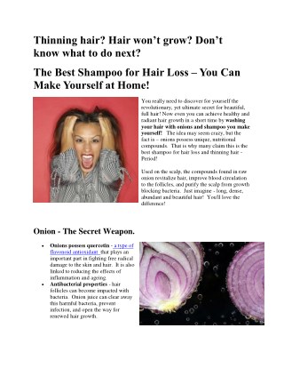 Best Shampoo for Hair Loss, You can Make It Yourself at Home!