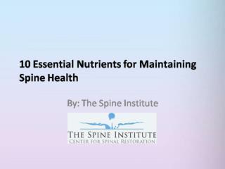 10 Essential Nutrients for Maintaining Spine Health