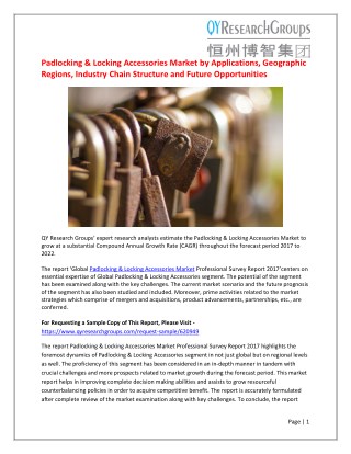 Global Padlocking & Locking Accessories Market Professional Survey Report 2017
