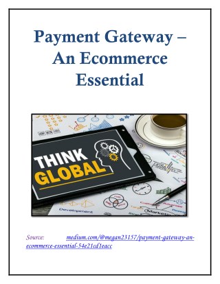 Payment Gateway An Ecommerce Essential