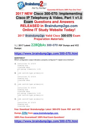 [100% Valid]300-070 VCE Dumps 228Q&As Free Offer(Q67-Q77)