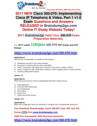 [100% Valid]300-070 VCE and PDF Dumps 228Q&As Free Offer(Q44-Q54)