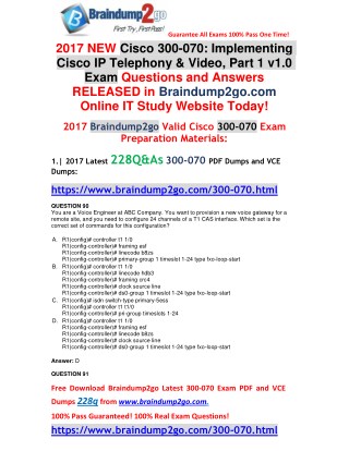 [100% Valid]300-070 VCE 228Q&As Free Offer(Q90-Q102)