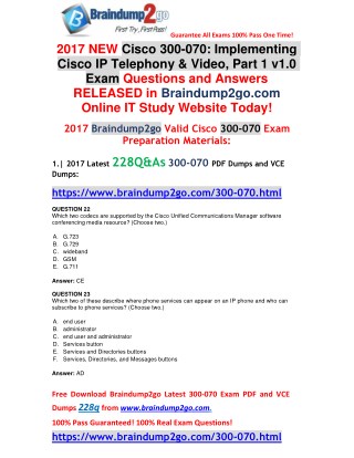 [100% Valid]300-070 PDF and VCE Dumps 228Q&As Free Offer(Q22-Q32)