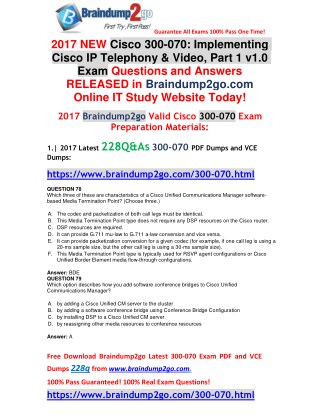 [100% Valid]300-070 Dumps VCE 228Q&As Free Offer(Q78-Q89)