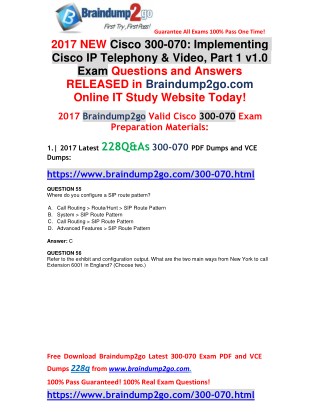 [100% Valid]300-070 Dumps PDF 228Q&As Free Offer(Q55-Q66)