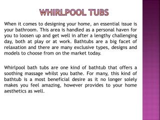Whirlpool Tubs