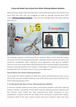 4 Easy and Simple Tips to Grow Your Online Tailoring Software Solutions